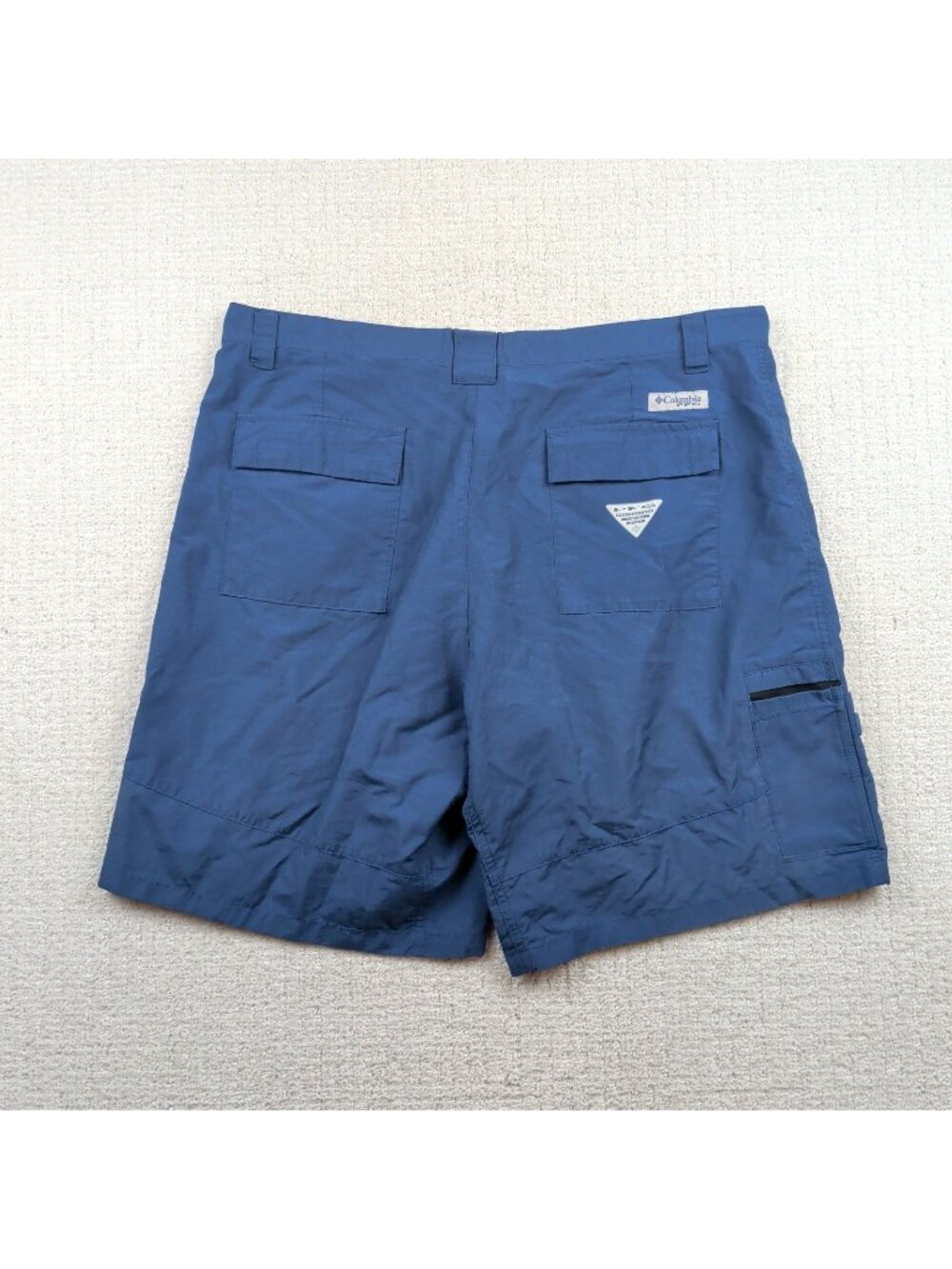 Columbia PFG Barracuda Killer Shorts Mens 38 Blue Ripstop 10" Omni Shade Fishing